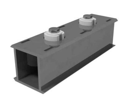 4″ Dual Slotted Rail Connector. Incl. Wedge Bolts